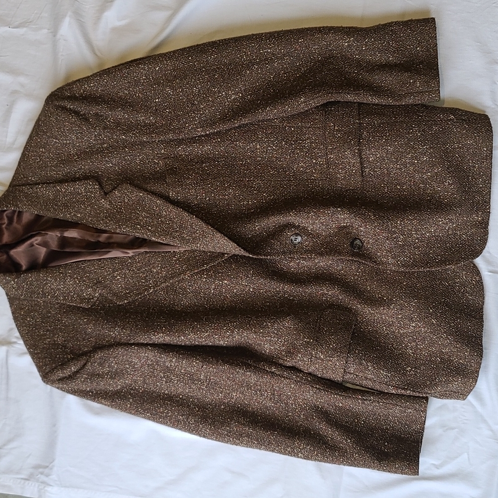 Vintage Brown Tweed Men's Perry Ellis Blazer Jacket 44R. Note * this is a Men's.